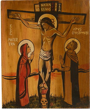 Handmålade Ikon - Jesus på korset