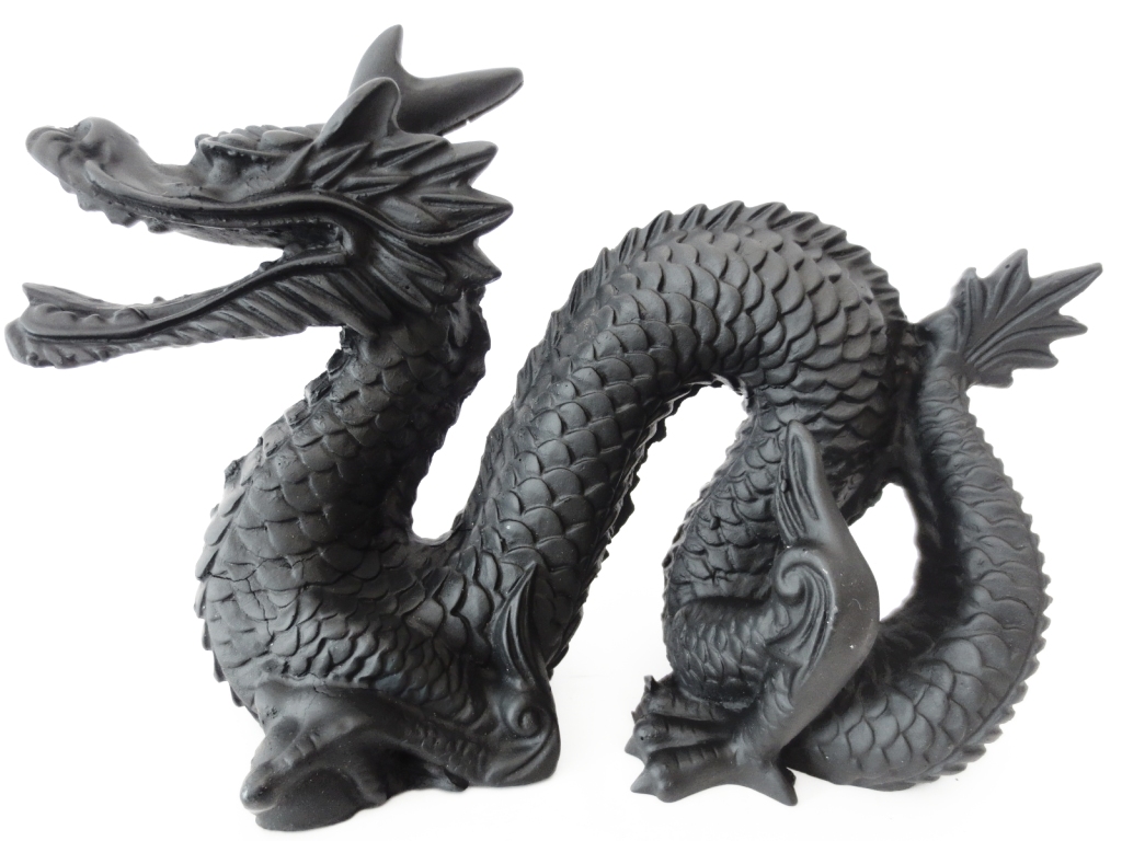 Feng Shui Kejsardraken  - Svart /Grå ( jordning och stabilitet) -18cm