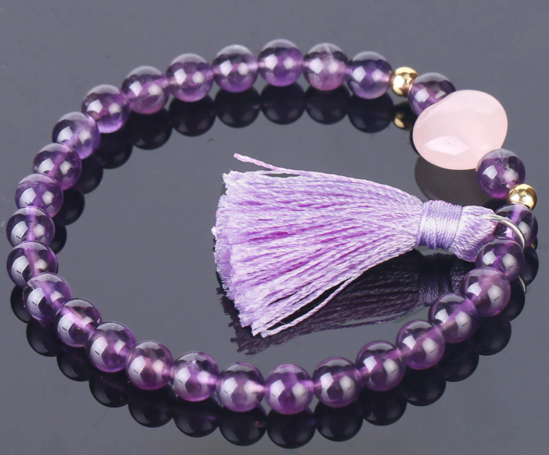 Ametist Armband med tofs
