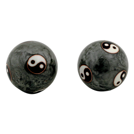 Kinesiska Hälsokulor - Grå Yin Yang - 42/45mm