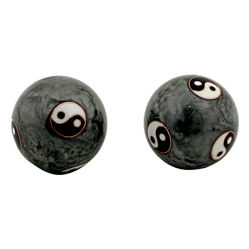 Kinesiska Hälsokulor - Grå Yin Yang - 42/45mm