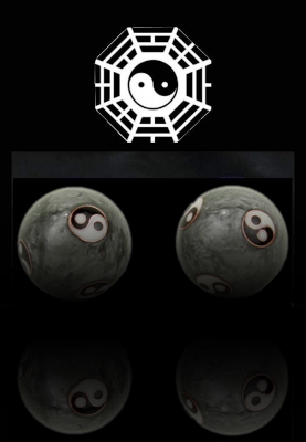 Kinesiska Hälsokulor - Grå Yin Yang - 42/45mm - 2