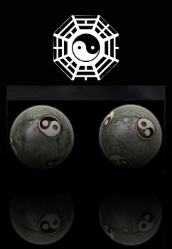Kinesiska Hälsokulor - Grå Yin Yang - 42/45mm