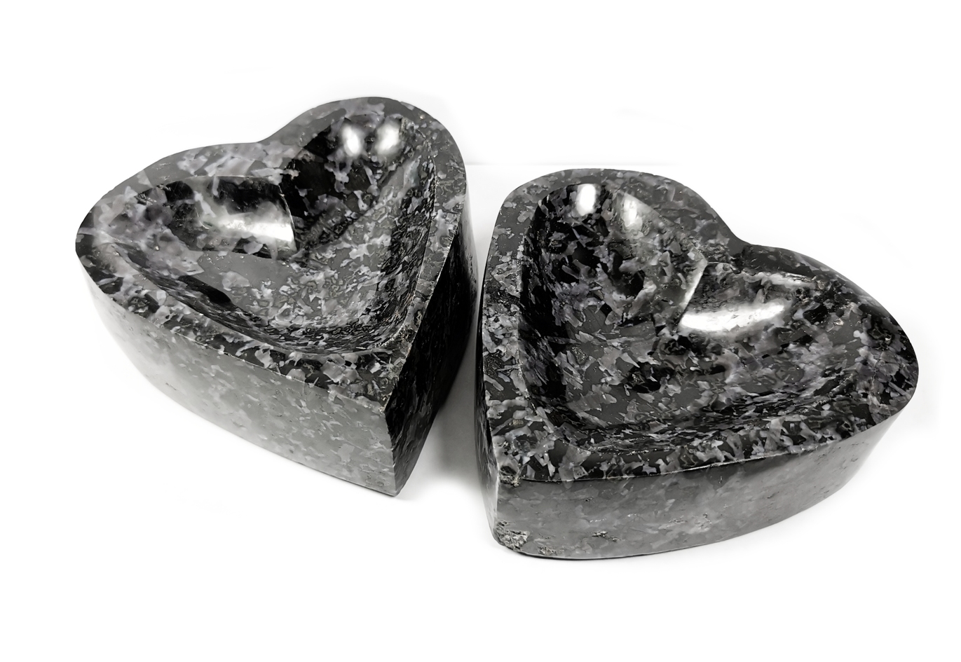 Hjärta Skål av Gabbro "Blizzard Stone" 
