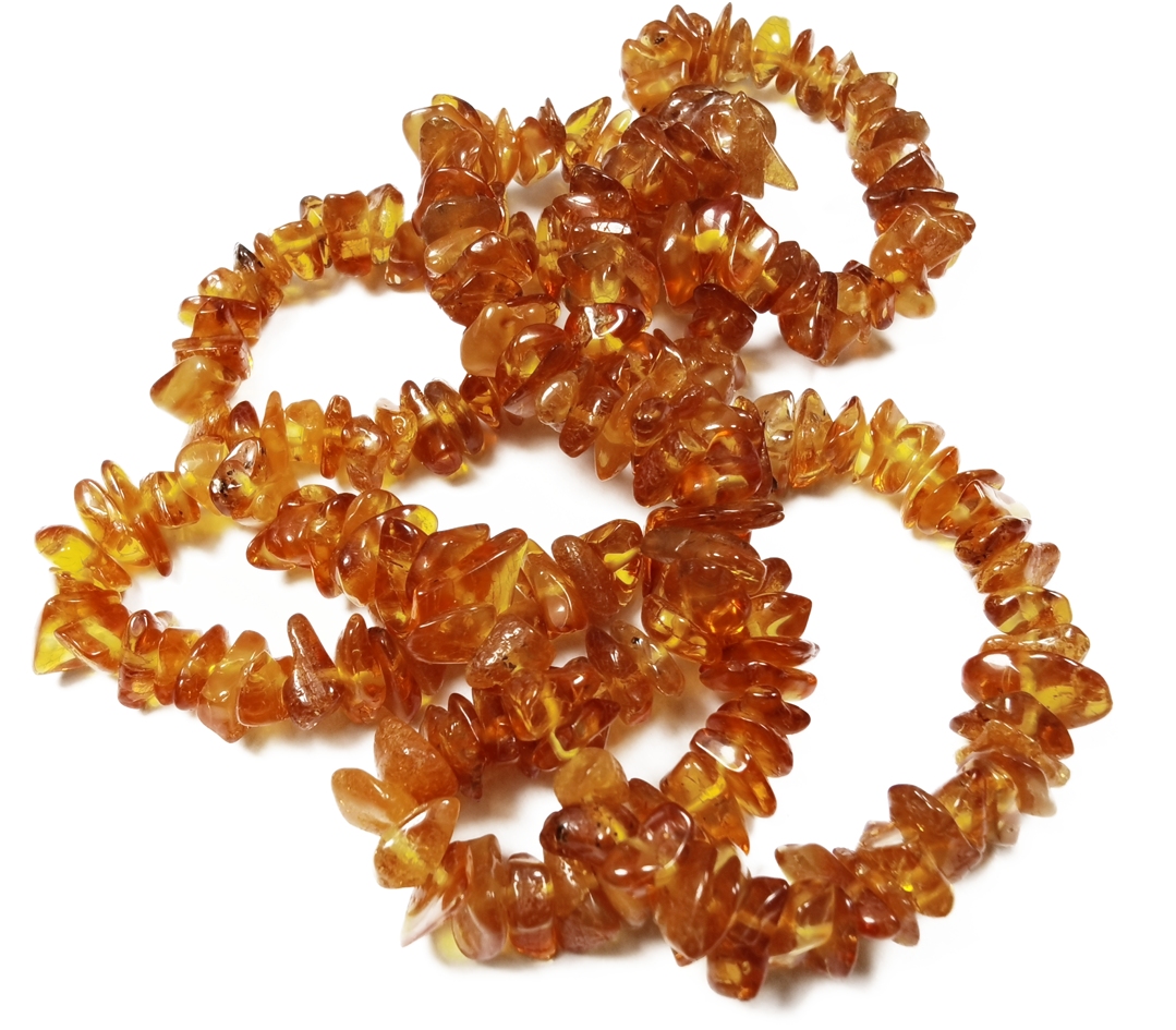 Bärnstenhalsband - ljusa pärlor