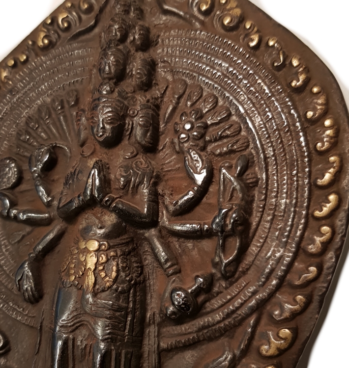 Durga Staty - Protector of Good - Staty i mässing  - 20cm - 2