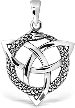 Ouroboros Keltiskt Triquetra Hänge i Silver