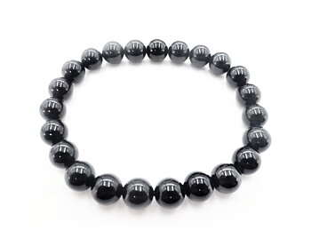 Armband - Svart Turmalin - 8mm pärlor