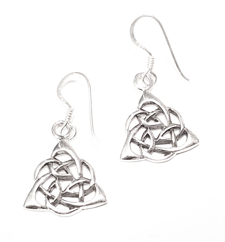 Triquetra Keltisk Knut örhängen i silver  