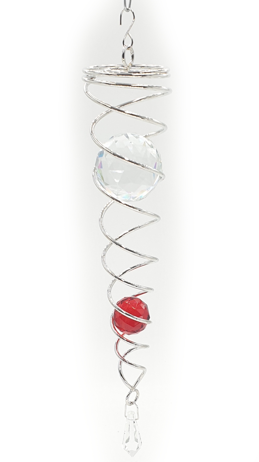 Vortex Vind Spinner med  2st sfär Röd/klar - 29cm