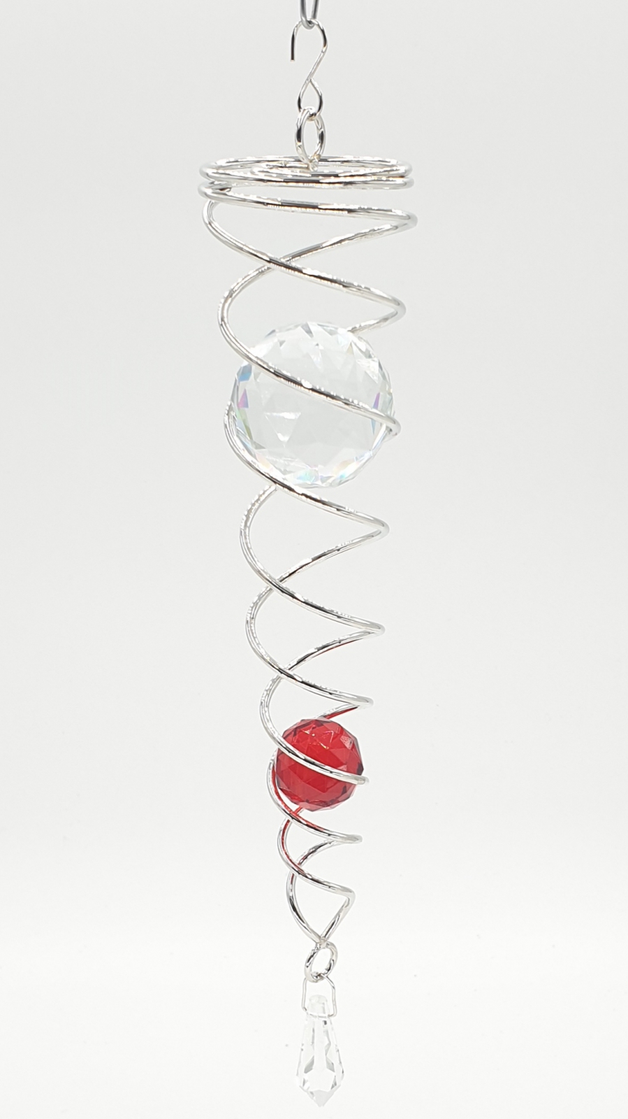 Vortex Vind Spinner med  2st sfär Röd/klar - 29cm - 2