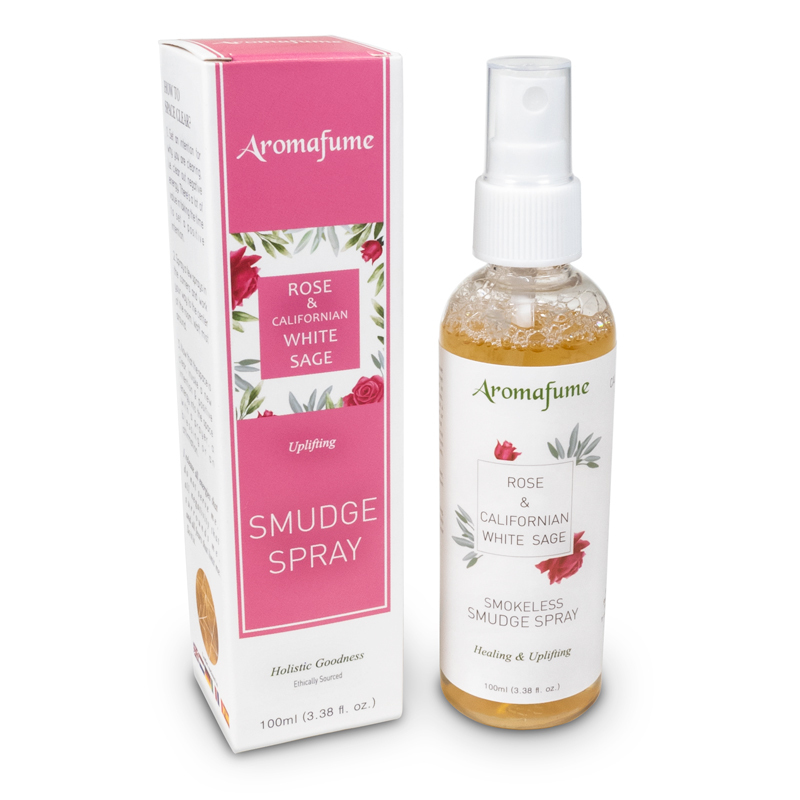 natural smude spray white sage & rose aromafume
