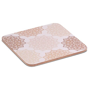  Mandala Rosa/Beige Blommor Underlägg 
