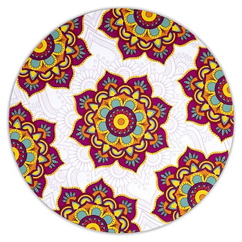  Mandala Röd Blomma Underlägg 