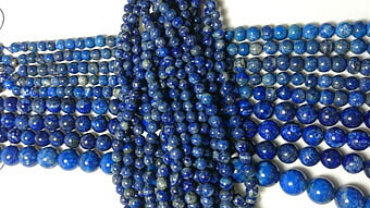 Lapis Lazuli Sträng - Runda Pärlor  5-8mm - graderade - 40cm