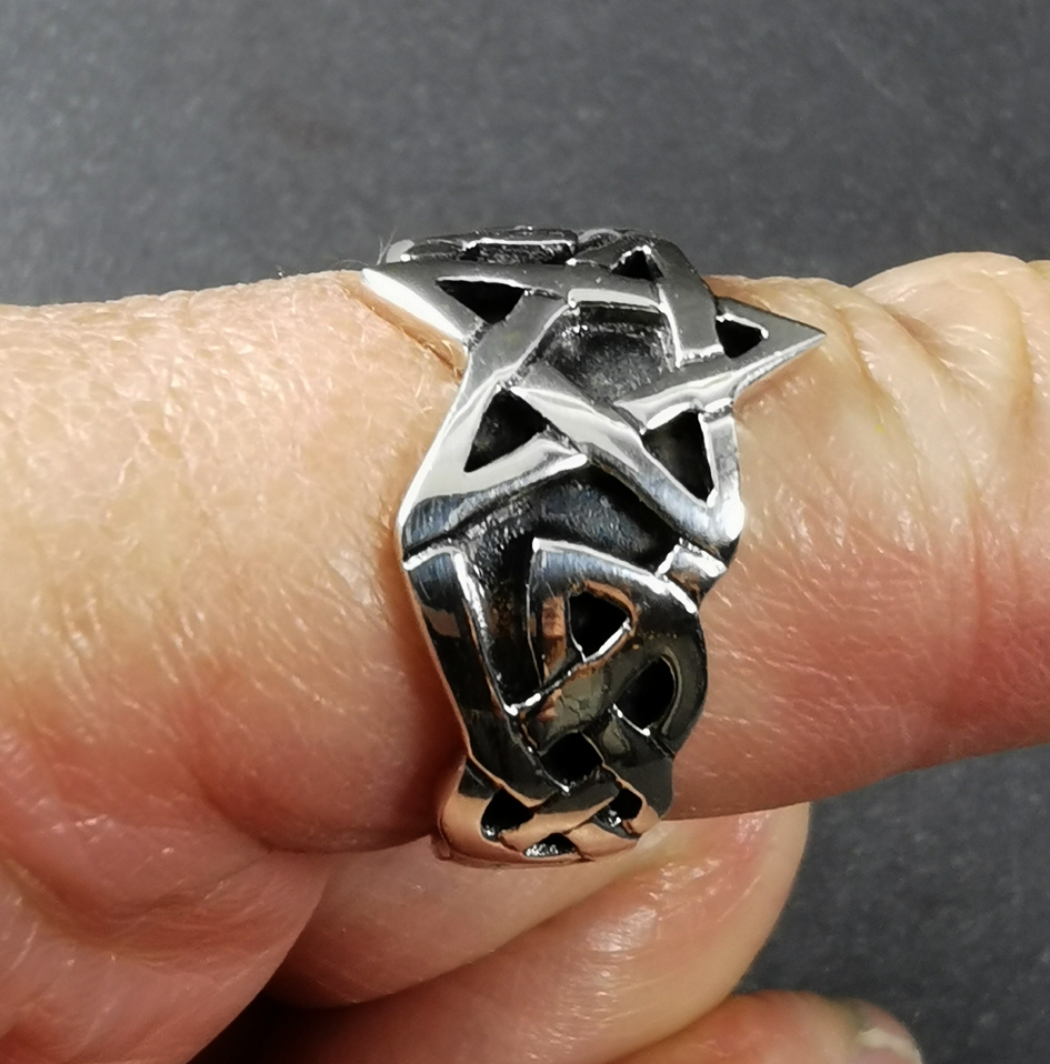 Pentagram Ring i Silver - Keltisk - 2