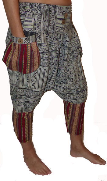  Haremsbyxor - Tribal Strips med Fickor