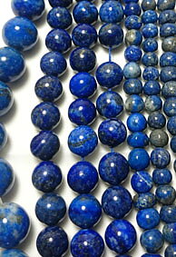 Lapis Lazuli Sträng - Runda Pärlor  5-13 mm - graderade
