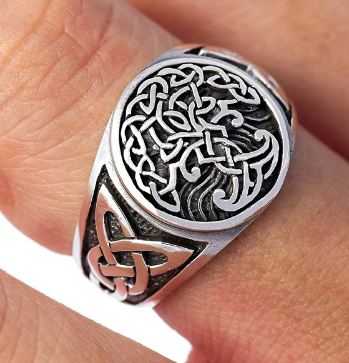 Keltisk Yggdrasil Ring i Silver  - 2