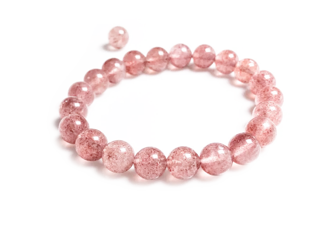 Jordgubbskvarts Armband , 6mm - 2