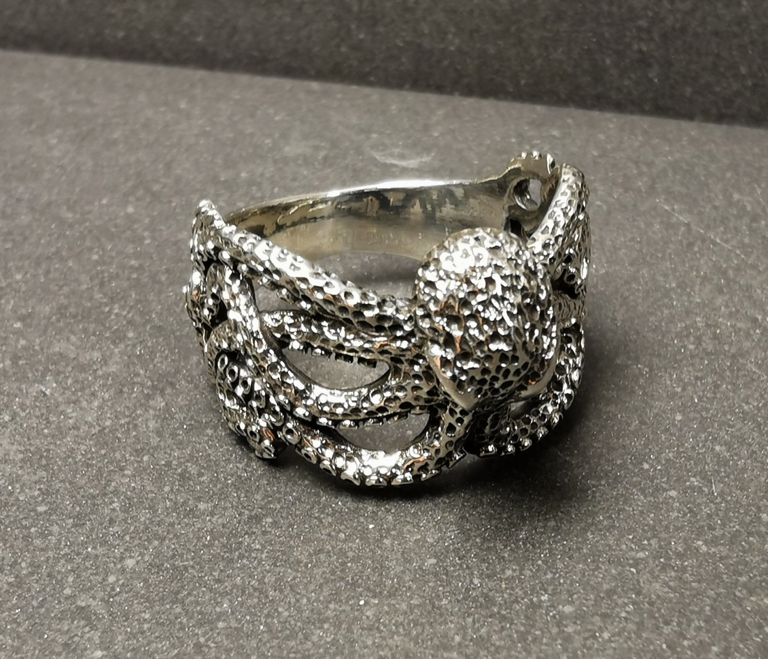Kraken Ring i Silver  - 3