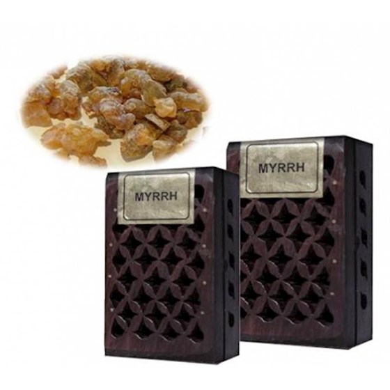 Myrrh Amber  Kåda i Träskrin  - 5gr Kåda