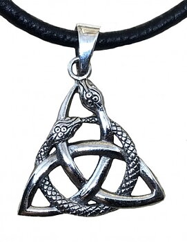 Ouroboros Keltiskt Triquetra  Hänge i Silver