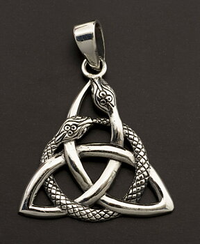Ouroboros Keltiskt Triquetra  Hänge i Silver