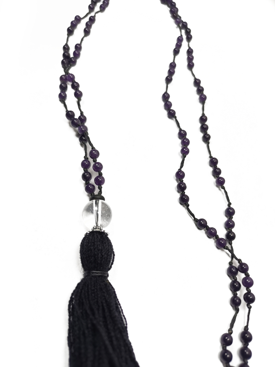 Afrikansk Ametist Mala  - 4mm Pärlor