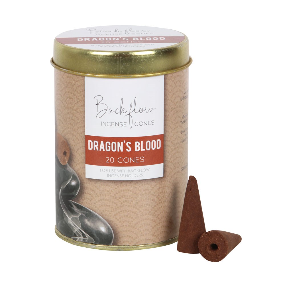 Backflow Jumbo Rökelsekoner i Burk - Dragon Blood