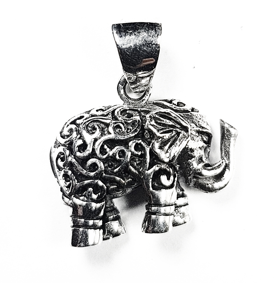 Elefant Hänge i Sterling silver  - Swirls