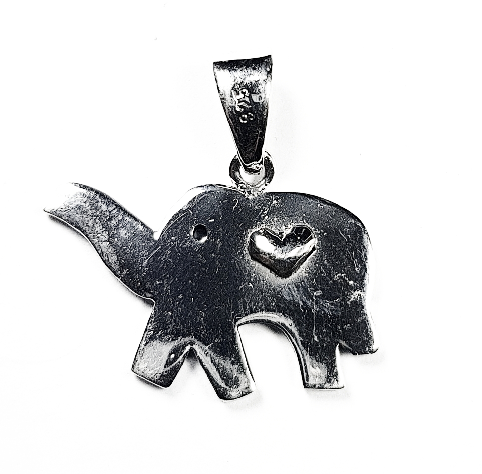 Elefant Hänge i Sterling silver  - Heart