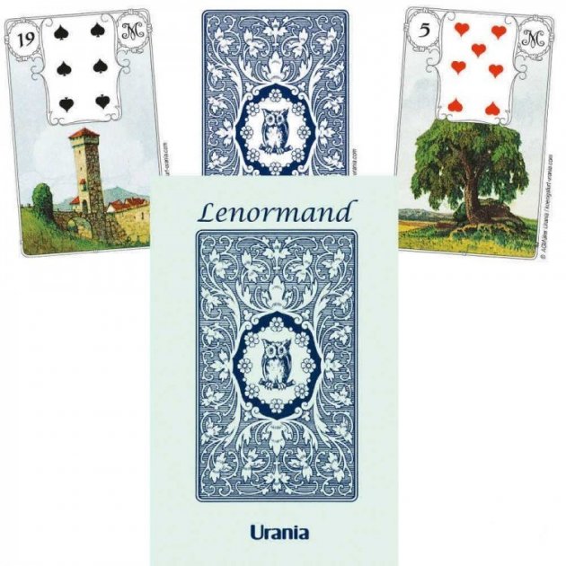 MLLE LENORMAND , Blue owl  -  Fortune Telling Cards - 2