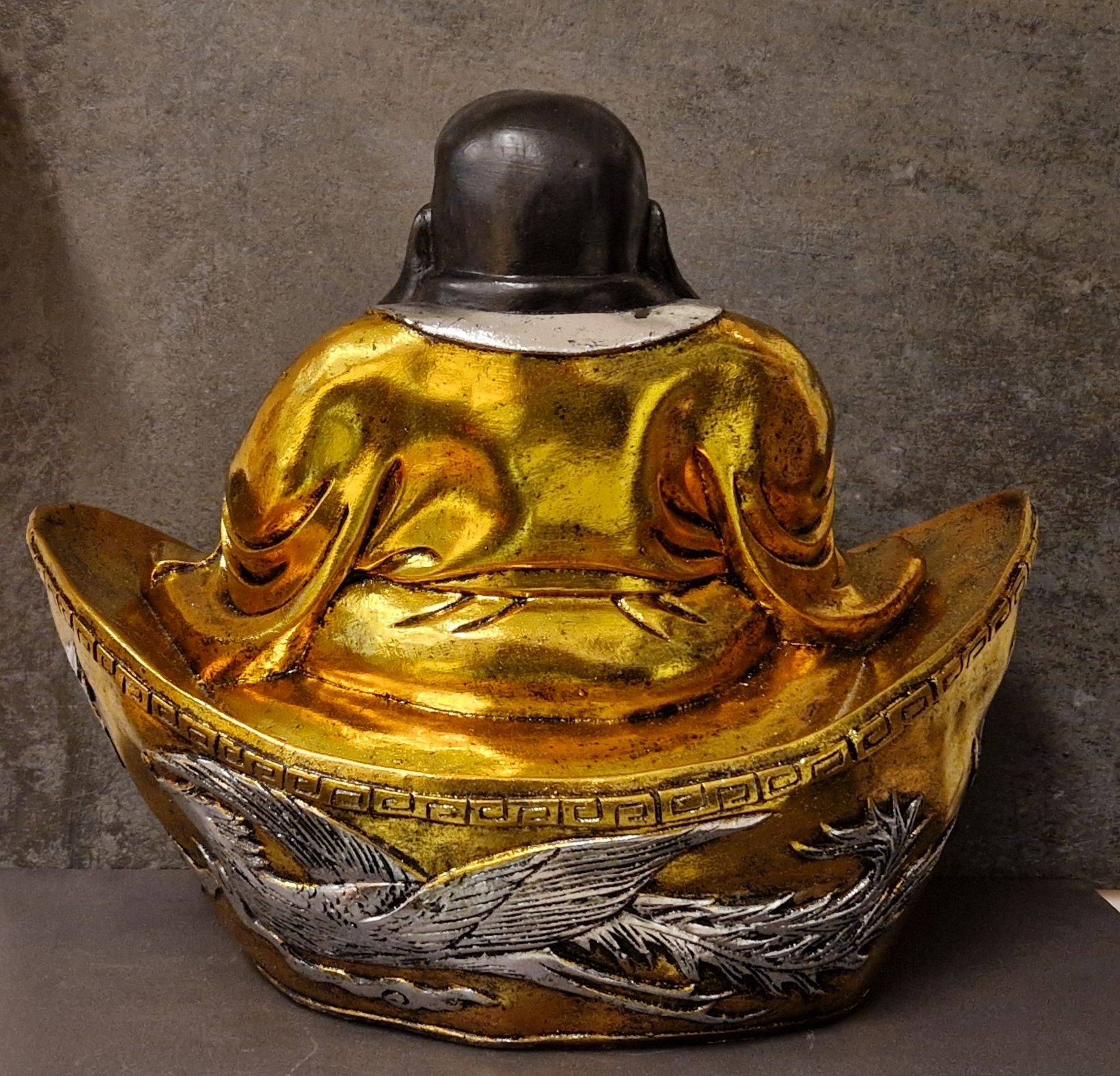 Happy Buddha (Glad Buddha) i Båt  Staty - 35 cm - 4