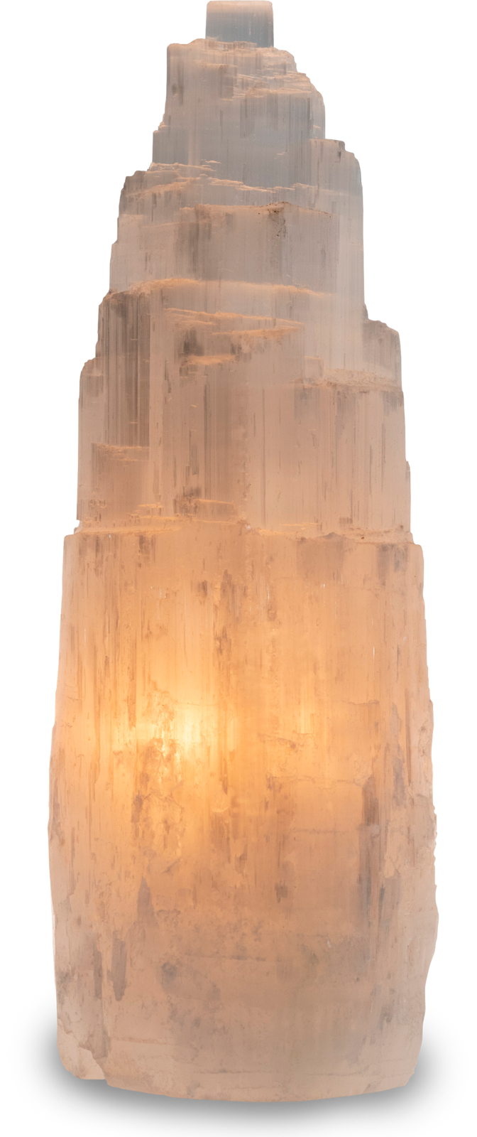 Selenit Lampa - Torn, med elsladd  - 30cm - 2