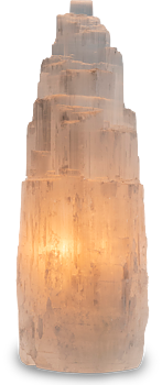 Selenit Lampa - Torn, med elsladd  - 30cm