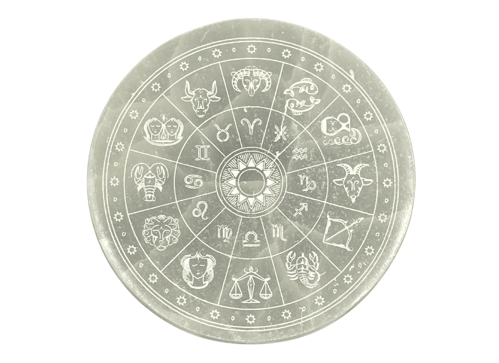 Zodiak Selenit laddningsplatta  - 14cm