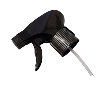 PET-flaska Klar med Spray Trigger i Svart  - 250 ml 