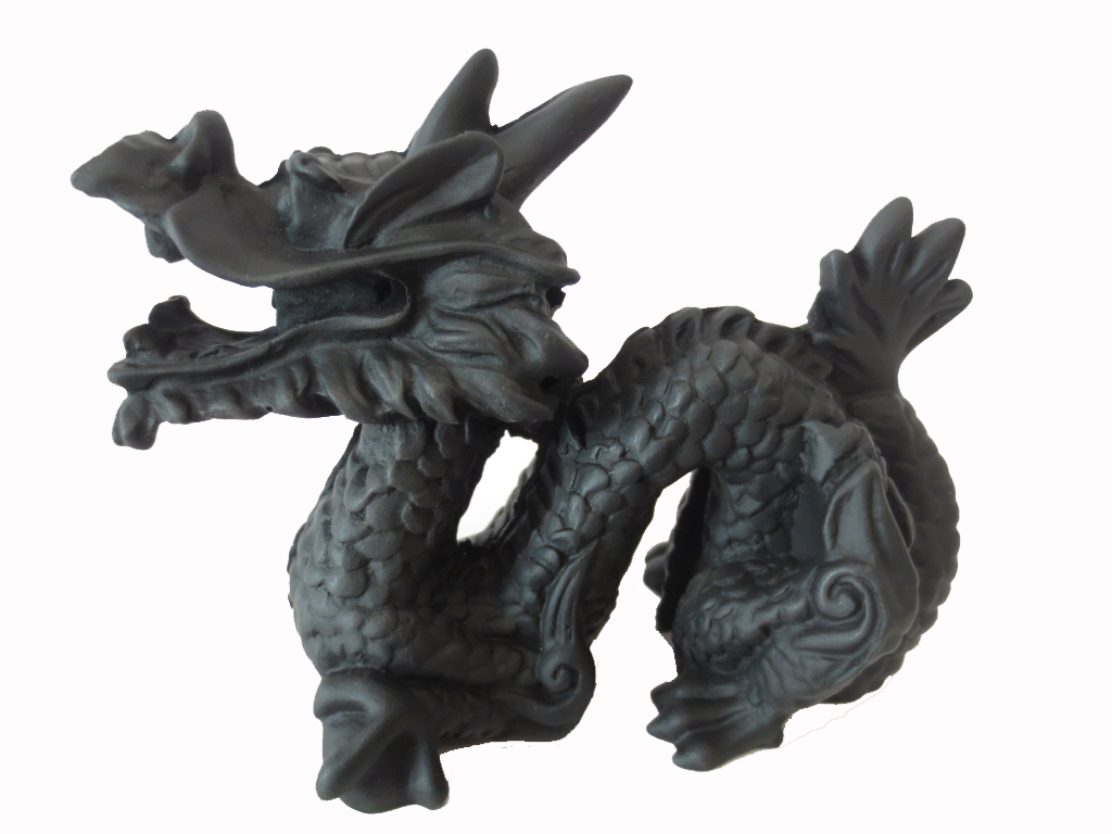 Feng Shui Kejsardraken  - Svart /Grå ( jordning och stabilitet) -12cm - 2