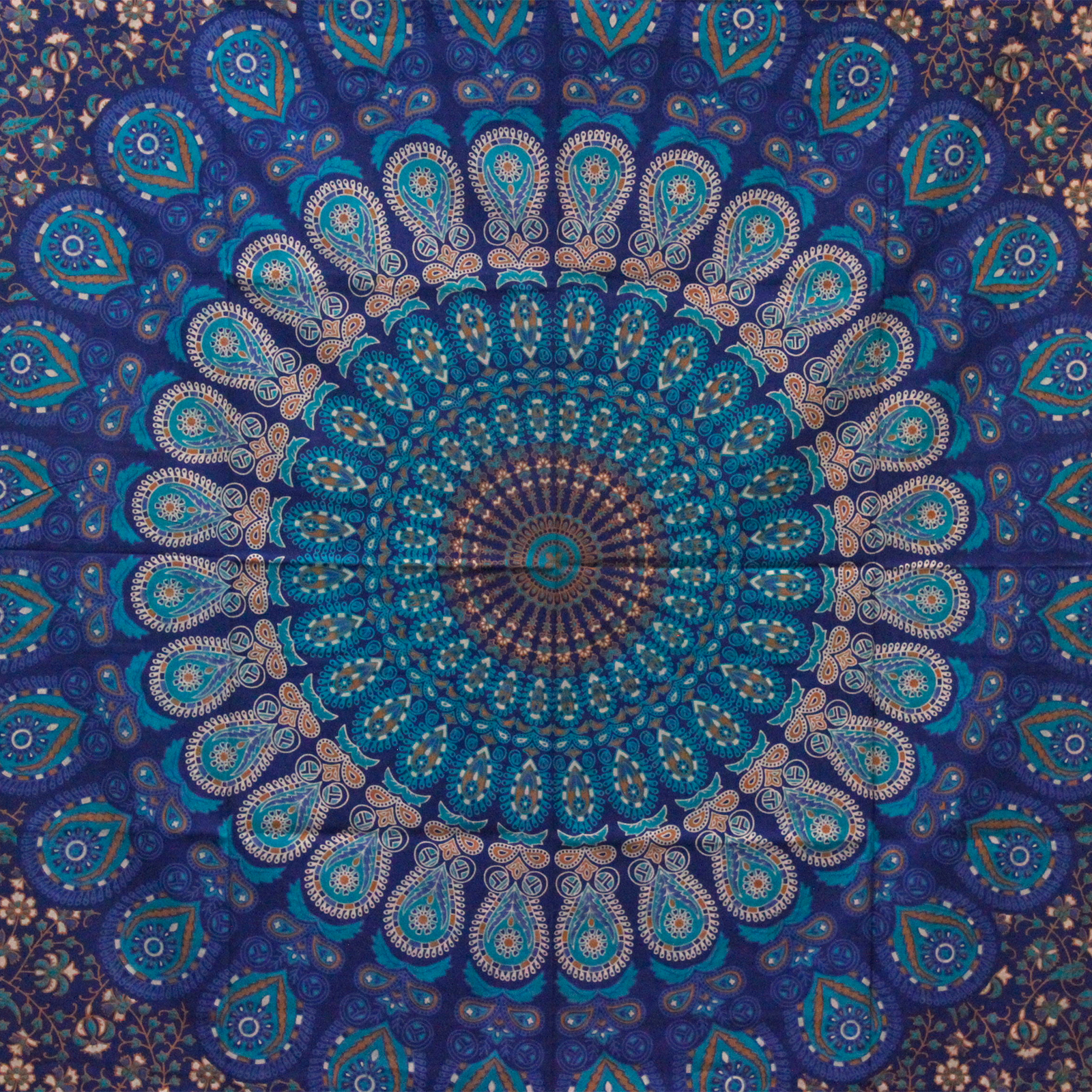 Väggbonad / Sängöverkast -  Blå Mandala - Singel (130cm) - 2