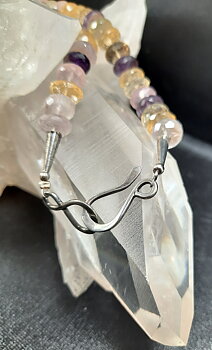 Ametist, Citrin, Rosenkvarts Pärla Halsband