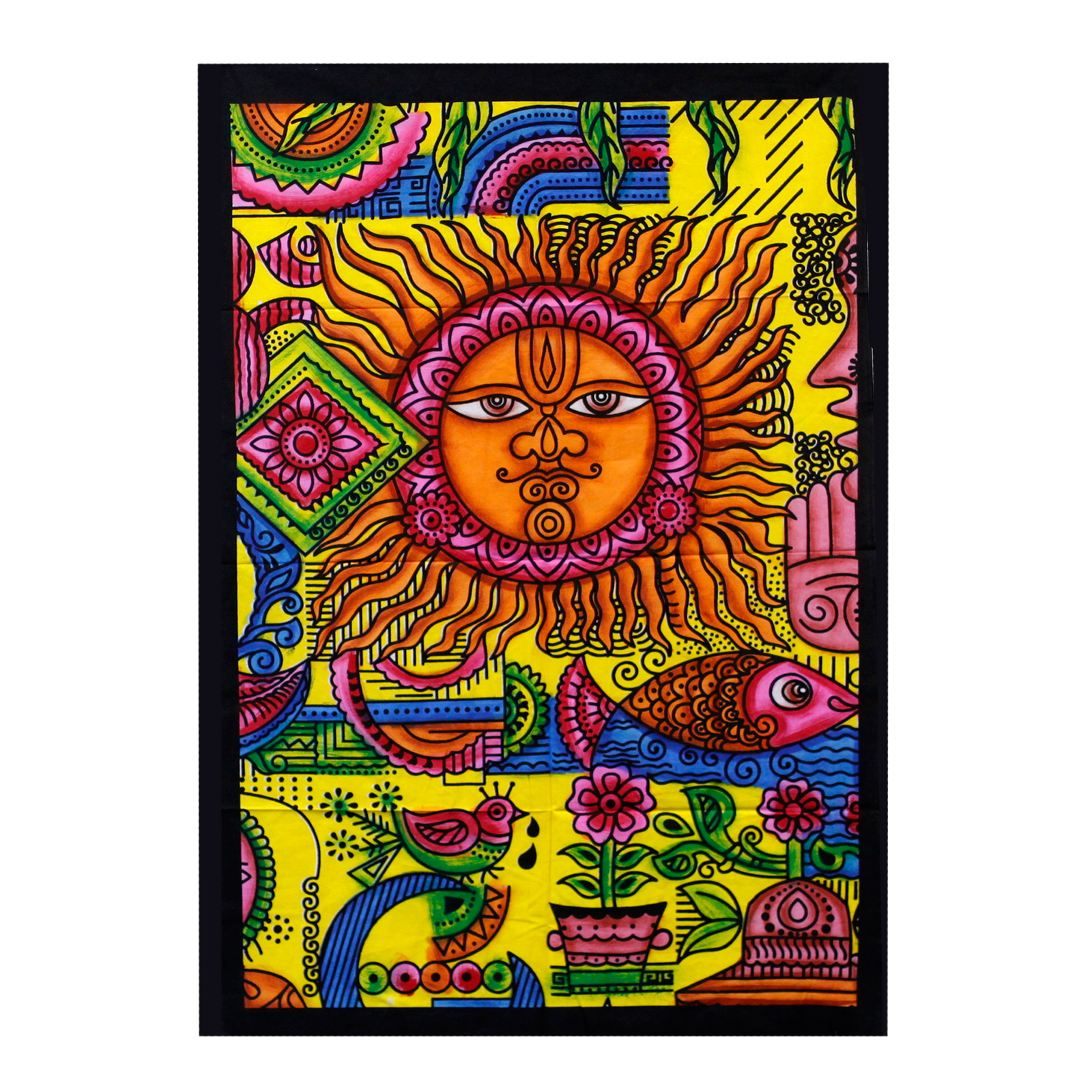 Handmålad Väggbonad  -Sol