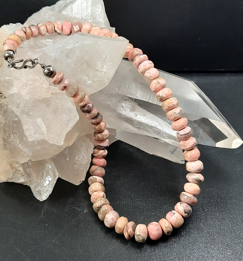 Rodokrosit, 10mm Pärlor - Halsband 