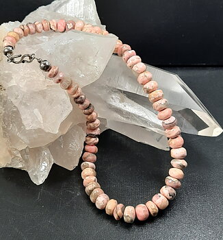 Rodokrosit, 10mm Pärlor - Halsband 