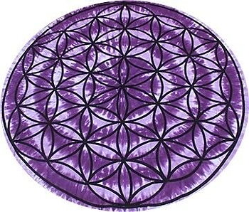 Lila Livets Blomma Mandala Duk / Matta - Rund 