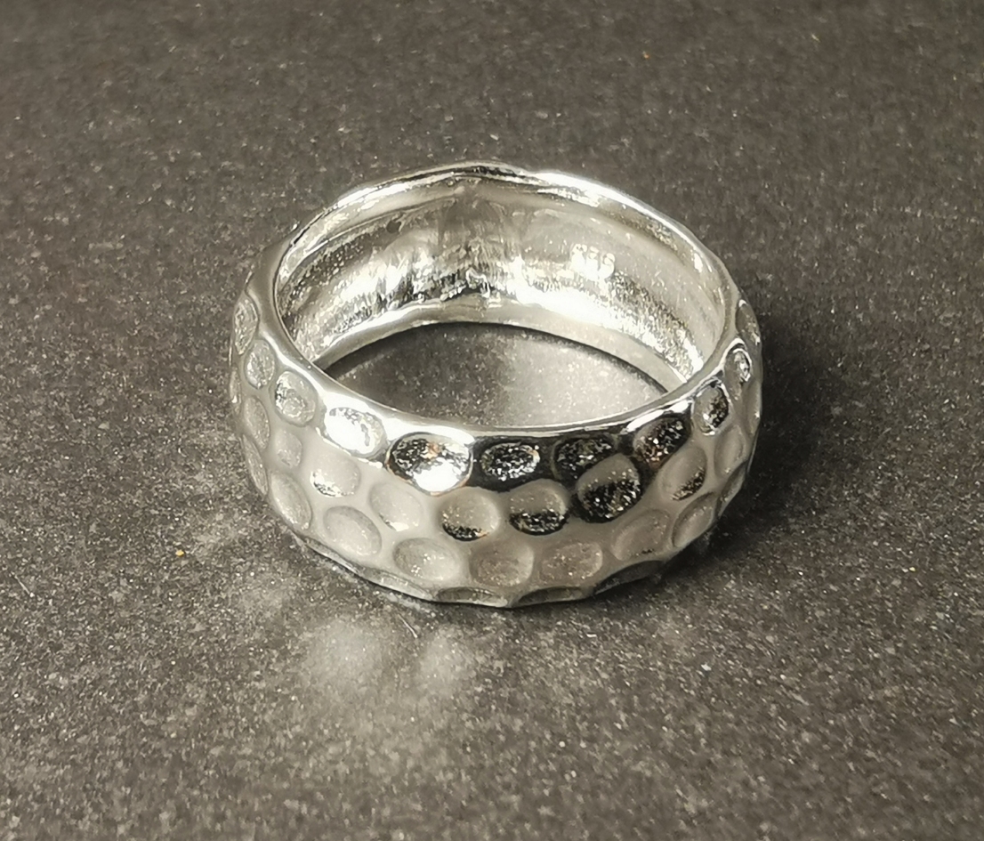 Hamrad silverring - 8mm bred - 2