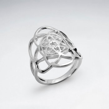 Livets Blomma Ring i Silver