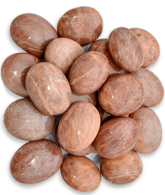 Pebbles "No Worry Stone" - Orange Månsten AA kvalitet - 2