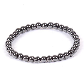 Magnetisk Hematit Armband  - 6mm Pärlor 