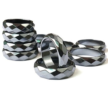 Magnetiska Hematit Ringar  -  fasettslipad 